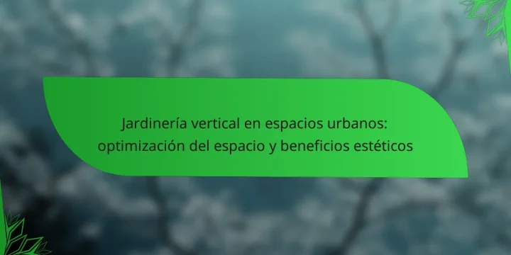 Jardinería vertical en espacios urbanos: optimización del espacio y beneficios estéticos
